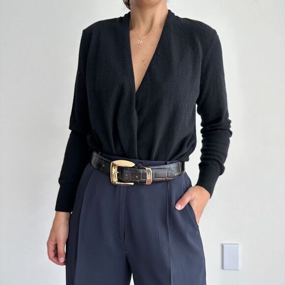 J McLaughlin Cashmere Sweater Top Womens Small Wrap V Neck Plunge‎ Pullover $348 - Picture 5 of 12